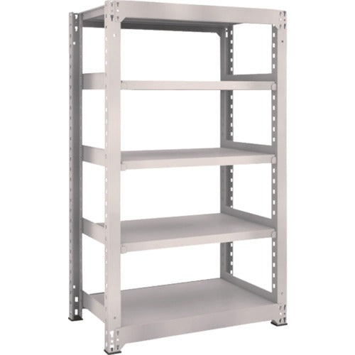 TRUSCO スチールラック M5型中量棚 900×571×H1500 5段 単体 ネオグレー