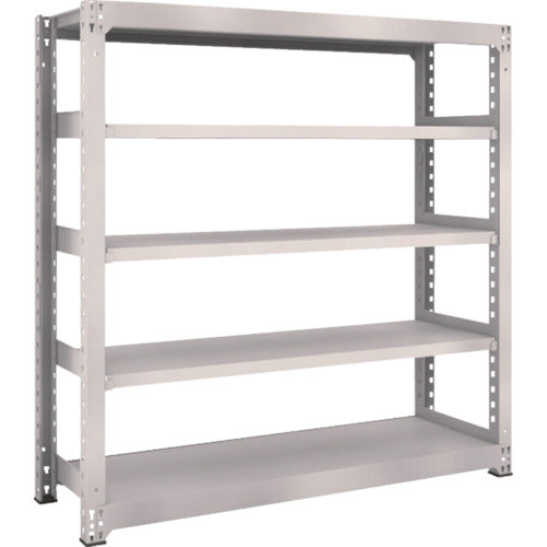 TRUSCO スチールラック M5型中量棚 1500×471×H1500 5段 単体 ネオグレー