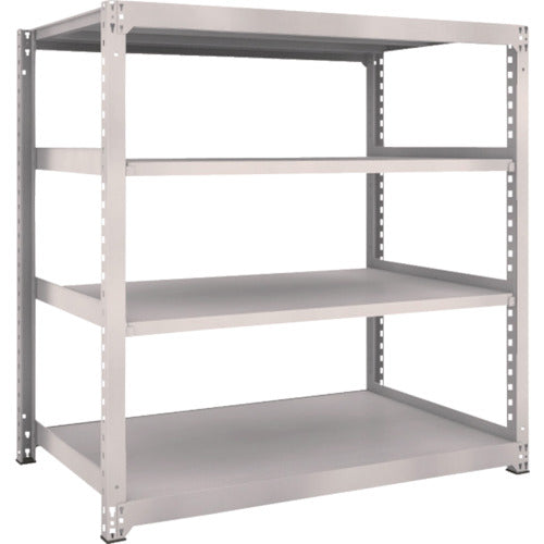 TRUSCO スチールラック M5型中量棚 1500×921×H1500 4段 単体 ネオグレー