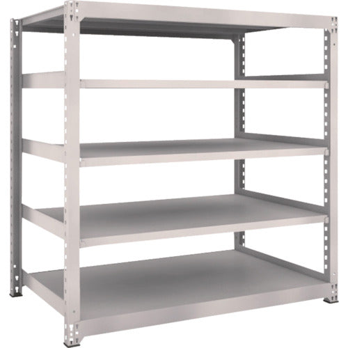 TRUSCO スチールラック M5型中量棚 1500×921×H1500 5段 単体 ネオグレー