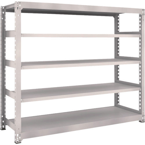 TRUSCO スチールラック M5型中量棚 1800×571×H1500 5段 単体 ネオグレー