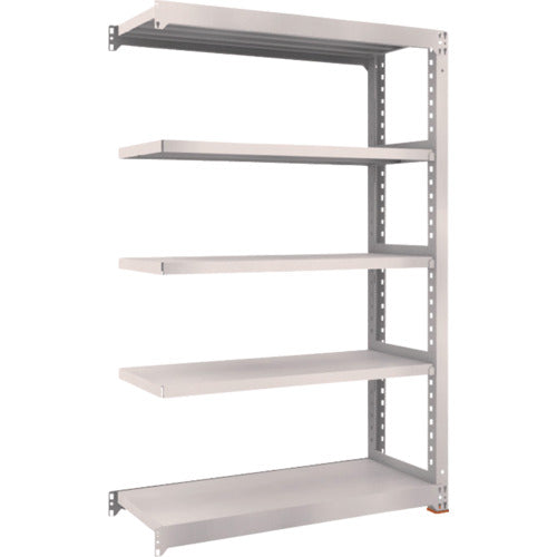 TRUSCO スチールラック M5型中量棚 1200×471×H1800 5段 連結 免震樹脂ベース付 ネオグレー ネオグレー