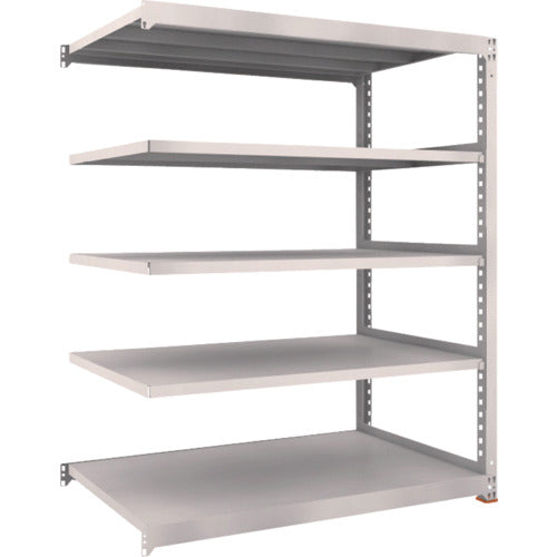 TRUSCO スチールラック M5型中量棚 1500×921×H1800 5段 連結 免震樹脂ベース付 ネオグレー ネオグレー