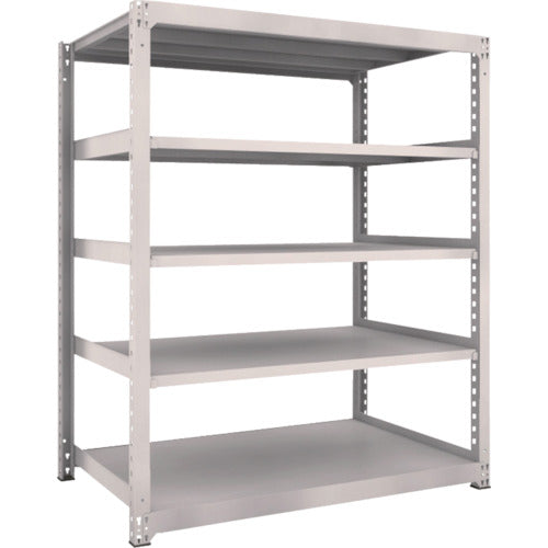 TRUSCO スチールラック M5型中量棚 1500×921×H1800 5段 単体 ネオグレー