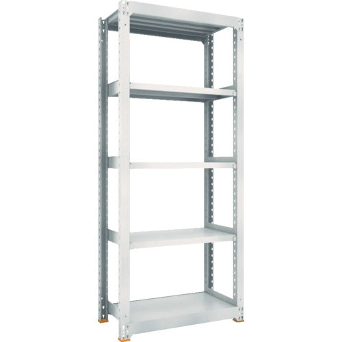 TRUSCO スチールラック M5型中量棚 900X471XH2100 5段 単体 免震樹脂ベース付 ネオグレー ネオグレー