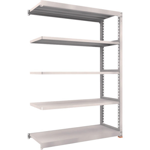 TRUSCO スチールラック M5型中量棚 1500X571XH2100 5段 連結 免震樹脂ベース付 ネオグレー ネオグレー