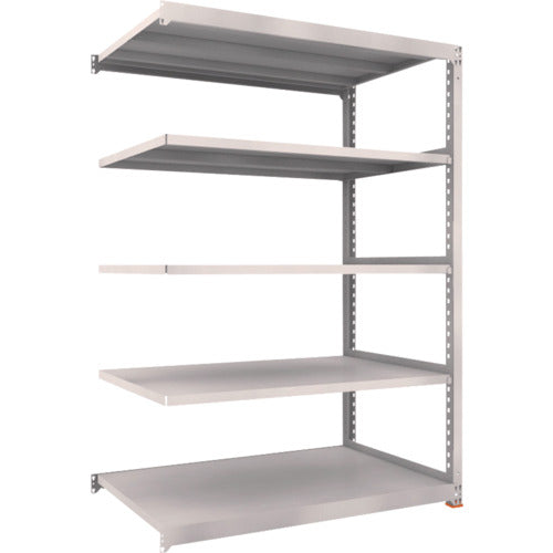 TRUSCO スチールラック M5型中量棚 1500X921XH2100 5段 連結 免震樹脂ベース付 ネオグレー ネオグレー