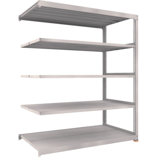 TRUSCO スチールラック M5型中量棚 1800X921XH2100 5段 連結 免震樹脂ベース付 ネオグレー ネオグレー