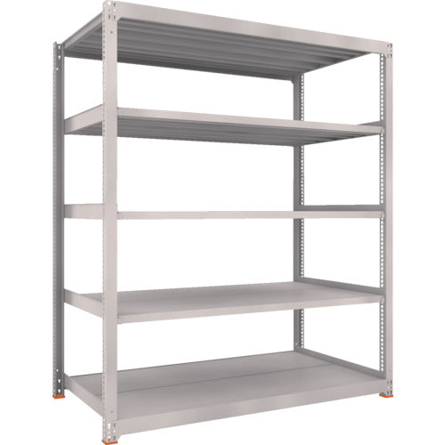 TRUSCO スチールラック M5型中量棚 1800X921XH2100 5段 単体 免震樹脂ベース付 ネオグレー ネオグレー