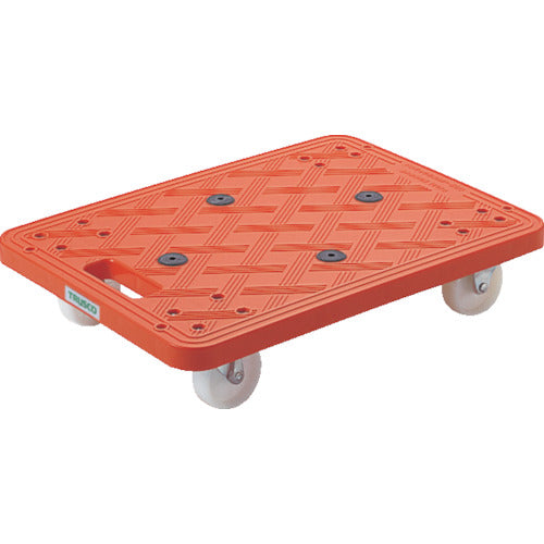 TRUSCO 樹脂製平台車 ルートバン 370X500 オール自在 オレンジ オレンジ