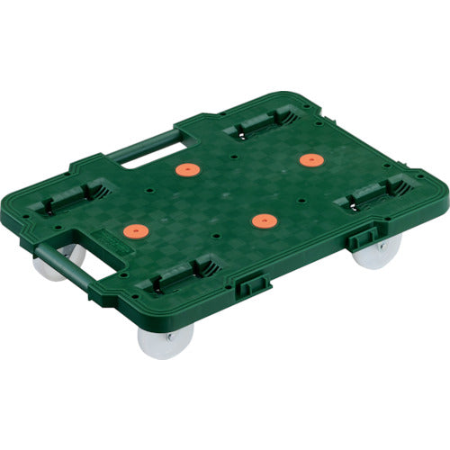 TRUSCO 樹脂製平台車 連結式ルートバン 515X385 ナイロン車輪 緑