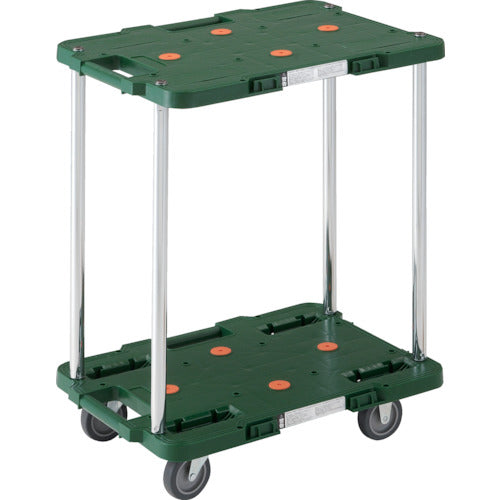TRUSCO 樹脂製台車 ルートバン 2段式 370X500 緑