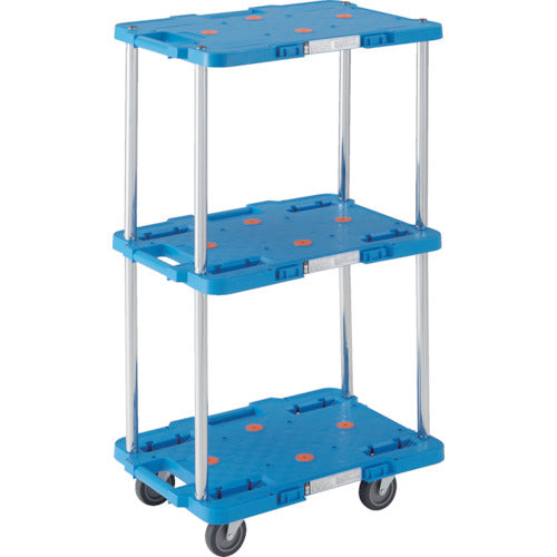 TRUSCO 樹脂製台車 ルートバン 3段式 370X500 青