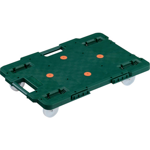 TRUSCO 樹脂製平台車 連結式ルートバン 615X415 ナイロン車輪 緑