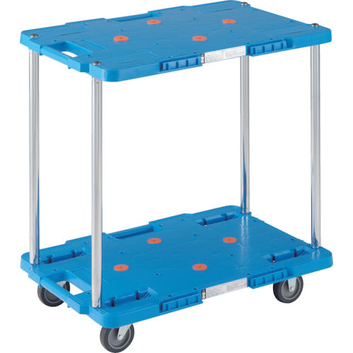 TRUSCO 樹脂製台車 ルートバン 2段式 400X600 青