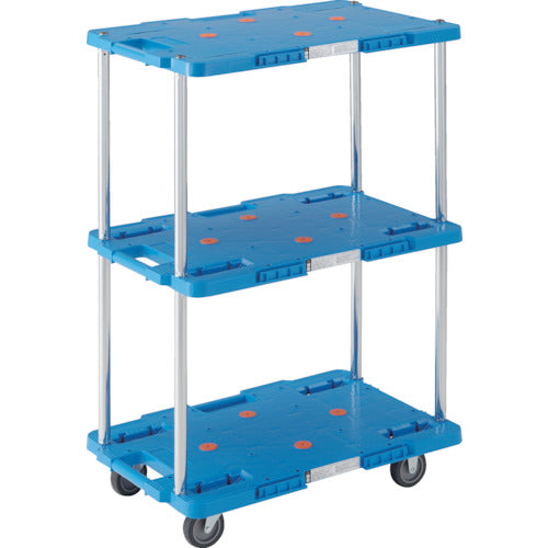 TRUSCO 樹脂製台車 ルートバン 3段式 400X600 青