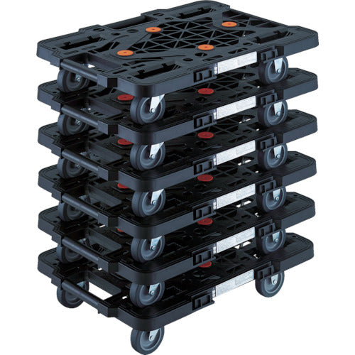 TRUSCO まとめ買い 樹脂製平台車 ルートバン MPK-500-BK 6台セット