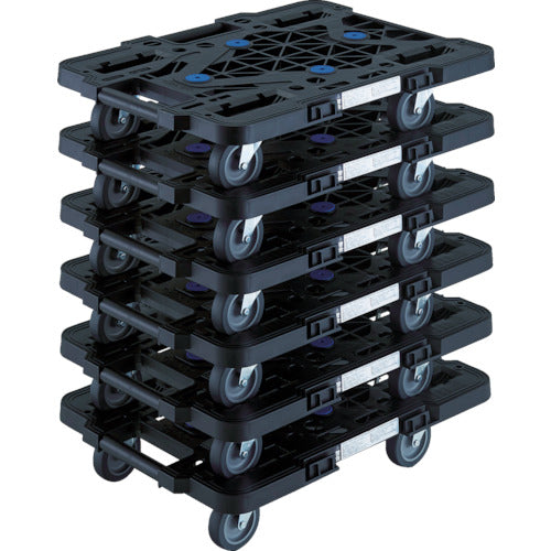 TRUSCO まとめ買い 樹脂製平台車 ルートバン MPK-500J-BK 6台セット