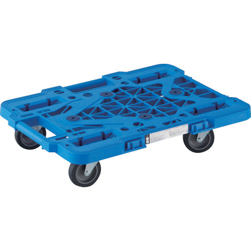 TRUSCO 樹脂製平台車 ルートバンメッシュタイプ 515X385 オール自在 青