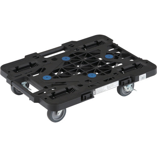 TRUSCO 樹脂製平台車 ルートバンメッシュタイプ 515X385 4輪自在 ストッパー付 黒