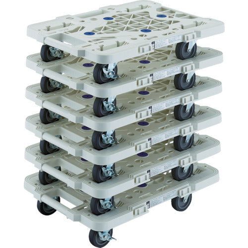 TRUSCO まとめ買い 樹脂製平台車 ルートバン MPK-500JS-W 6台セット