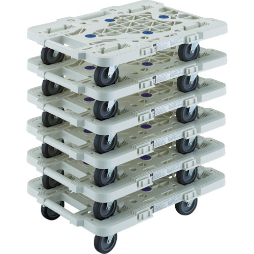 TRUSCO まとめ買い 樹脂製平台車 ルートバン MPK-500J-W 6台セット