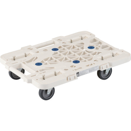 TRUSCO 樹脂製平台車 ルートバンメッシュタイプ 515X385 オール自在 白