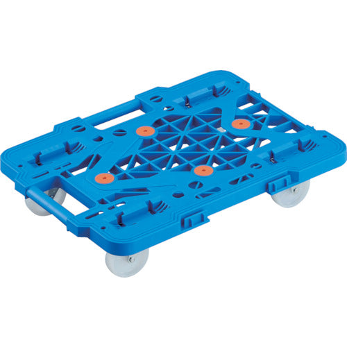 TRUSCO 樹脂製平台車 連結式ルートバン メッシュタイプ 515X385 ナイロン車輪 青