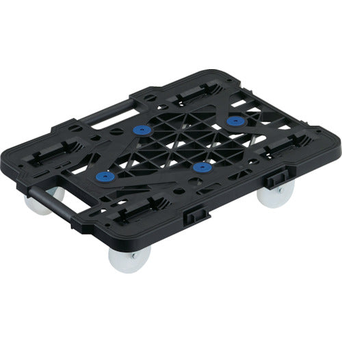 TRUSCO 樹脂製平台車 連結式ルートバン メッシュタイプ 515X385 ナイロン車輪 オール自在 黒