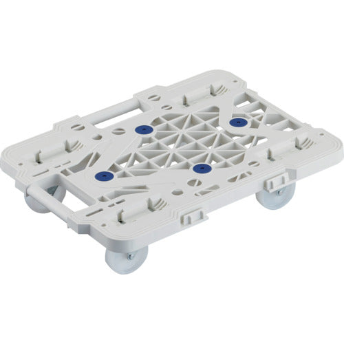 TRUSCO 樹脂製平台車 連結式ルートバン メッシュタイプ 515X385 ナイロン車輪 オール自在 白