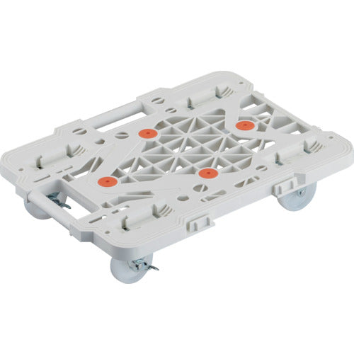 TRUSCO 樹脂製平台車 連結式ルートバン メッシュタイプ 515X385 ナイロン車輪 自在側ストッパー付 白