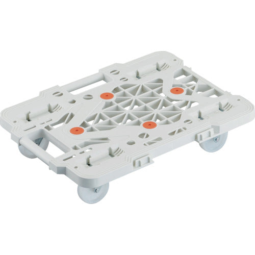 TRUSCO 樹脂製平台車 連結式ルートバン メッシュタイプ 515X385 ナイロン車輪 白