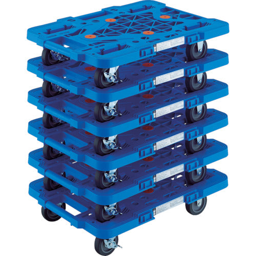 TRUSCO まとめ買い 樹脂製平台車 ルートバン MPK-500S-B 6台セット