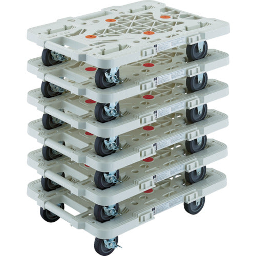 TRUSCO まとめ買い 樹脂製平台車 ルートバン MPK-500S-W 6台セット