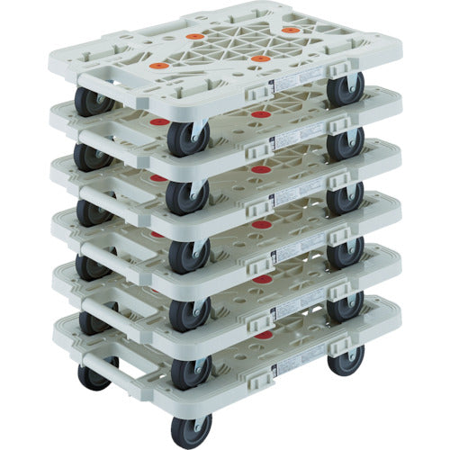 TRUSCO まとめ買い 樹脂製平台車 ルートバン MPK-500-W 6台セット