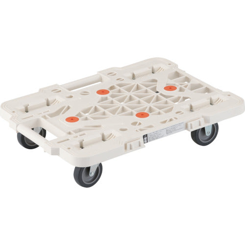 TRUSCO 樹脂製平台車 ルートバンメッシュタイプ 515X385 白