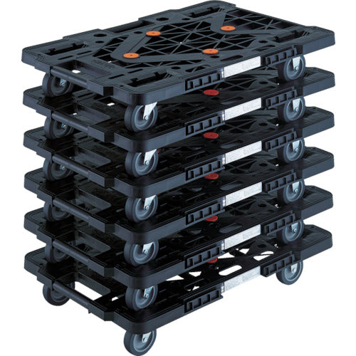 TRUSCO まとめ買い 樹脂製平台車 ルートバン MPK-600-BK 6台セット