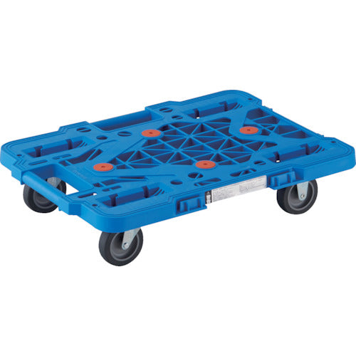 TRUSCO 樹脂製平台車 ルートバンメッシュタイプ 615X415 青