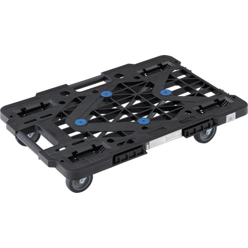TRUSCO 樹脂製平台車 ルートバンメッシュタイプ 615X415 オール自在 黒