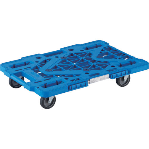 TRUSCO 樹脂製平台車 ルートバンメッシュタイプ 615X415 オール自在 青