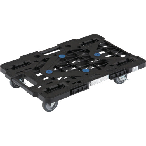 TRUSCO 樹脂製平台車 ルートバンメッシュタイプ 615X415 4輪自在 ストッパー付 黒