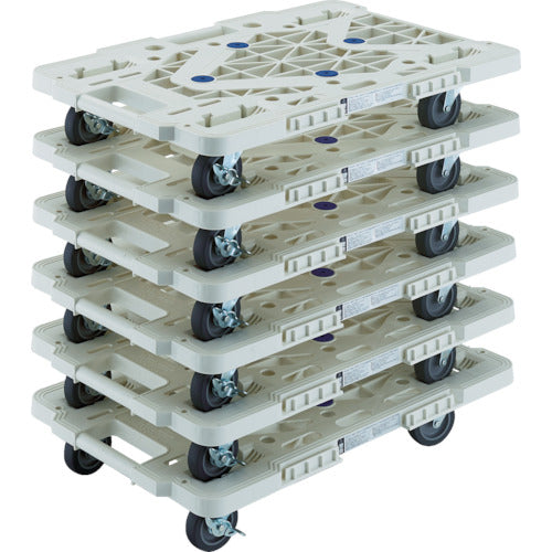 TRUSCO まとめ買い 樹脂製平台車 ルートバン MPK-600JS-W 6台セット