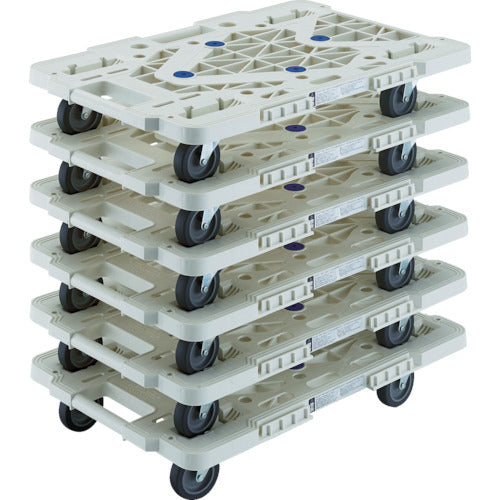 TRUSCO まとめ買い 樹脂製平台車 ルートバン MPK-600J-W 6台セット