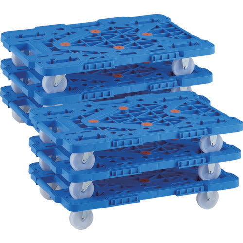 TRUSCO まとめ買い 樹脂製平台車 連結式ルートバン MPK-600N-B 6台セット