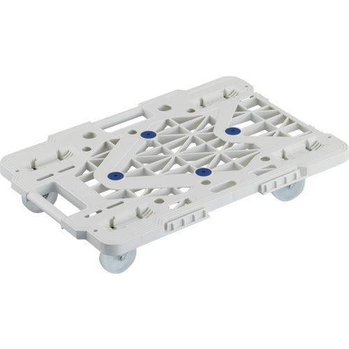 TRUSCO 樹脂製平台車 連結式ルートバン メッシュタイプ 615X415 ナイロン車輪 オール自在 白