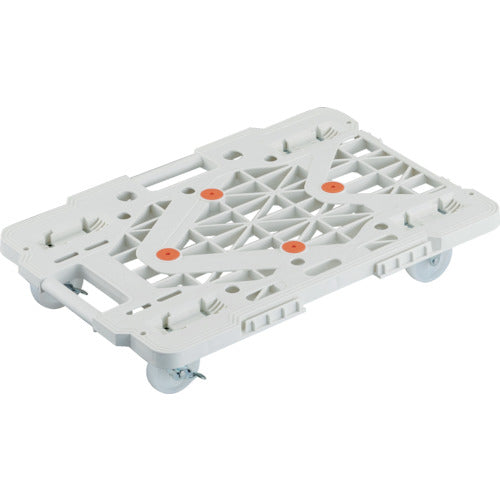 TRUSCO 樹脂製平台車 連結式ルートバン メッシュタイプ 615X415 ナイロン車輪 自在側ストッパー付 白