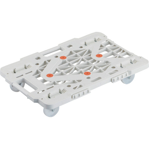 TRUSCO 樹脂製平台車 連結式ルートバン メッシュタイプ 615X415 ナイロン車輪 白