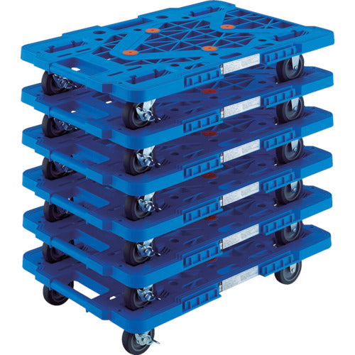 TRUSCO まとめ買い 樹脂製平台車 ルートバン MPK-600S-B 6台セット