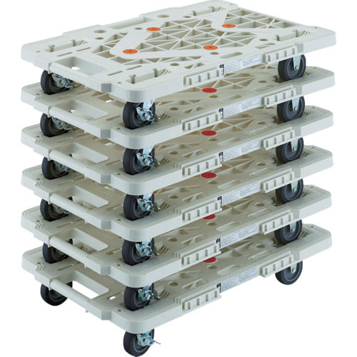 TRUSCO まとめ買い 樹脂製平台車 ルートバン MPK-600S-W 6台セット