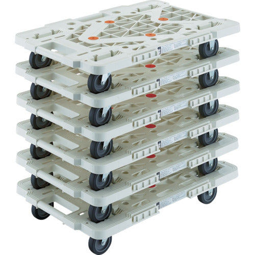 TRUSCO まとめ買い 樹脂製平台車 ルートバン MPK-600-W 6台セット